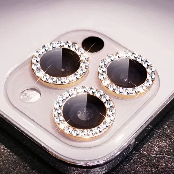 گلس محافظ لنز دوربین رینگی نگین دار گوشی اپل iPhone 13 Pro Max -